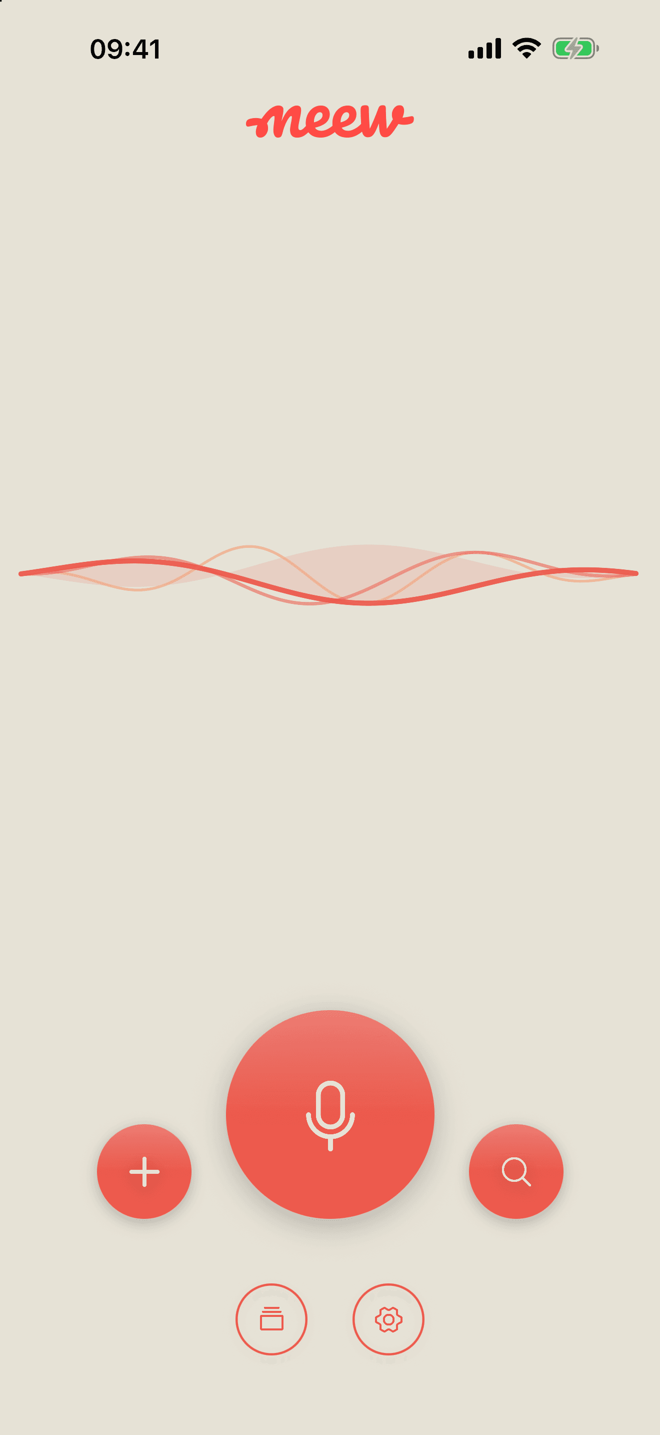 meew voice capture screen